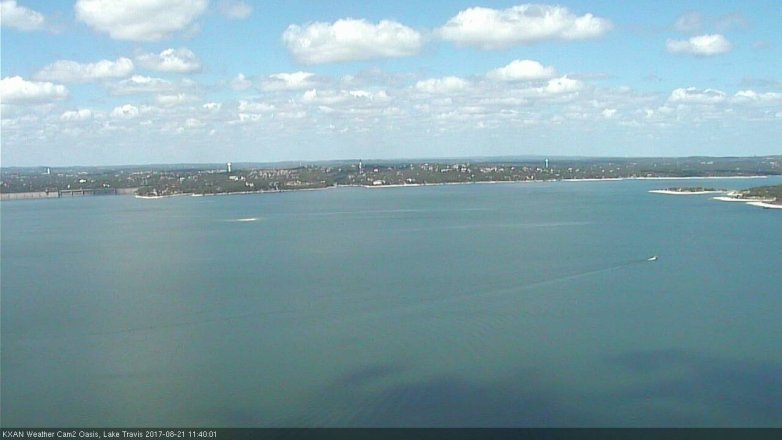 Lake Travis webcam, August 21, 2017 11:05 AM CT