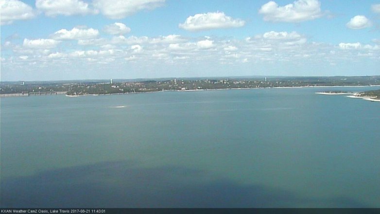 Lake Travis webcam, August 21, 2017 11:10 AM CT