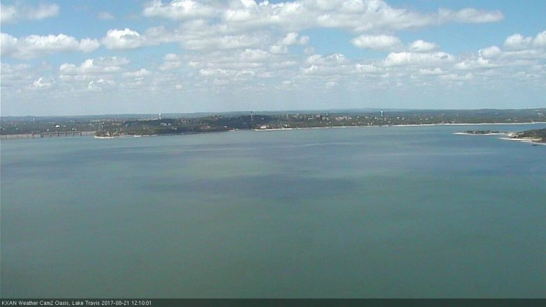 Lake Travis webcam, August 21, 2017 11:20 AM CT