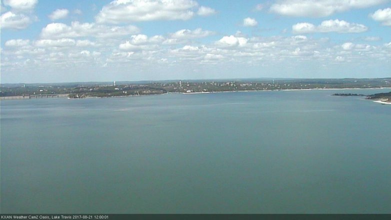 Lake Travis webcam, August 21, 2017 11:25 AM CT