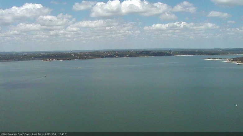 Lake Travis webcam, August 21, 2017 12:00 PM CT