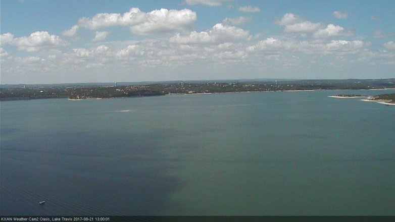 Lake Travis webcam, August 21, 2017 12:25 PM CT