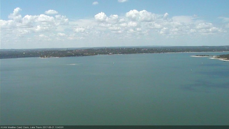 Lake Travis webcam, August 21, 2017 12:50 PM CT