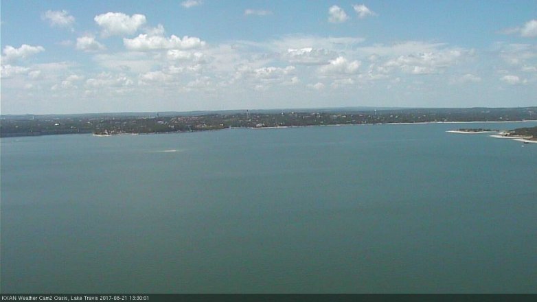 Lake Travis webcam, August 21, 2017 1:00 PM CT