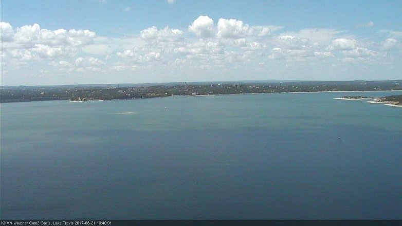 Lake Travis webcam, August 21, 2017 1:10 PM CT