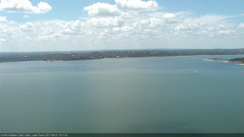 Lake Travis webcam, August 21, 2017 1:40 PM CT