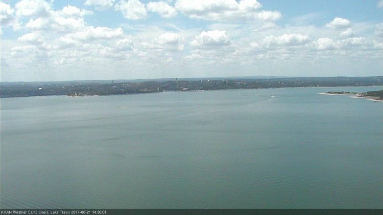 Lake Travis webcam, August 21, 2017 2:00 PM CT