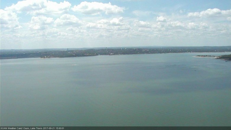 Lake Travis webcam, August 21, 2017 2:05 PM CT