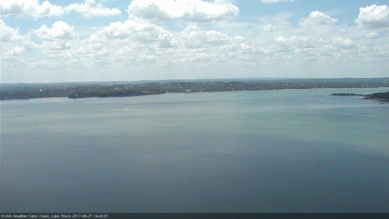 Lake Travis webcam, August 21, 2017 2:10 PM CT