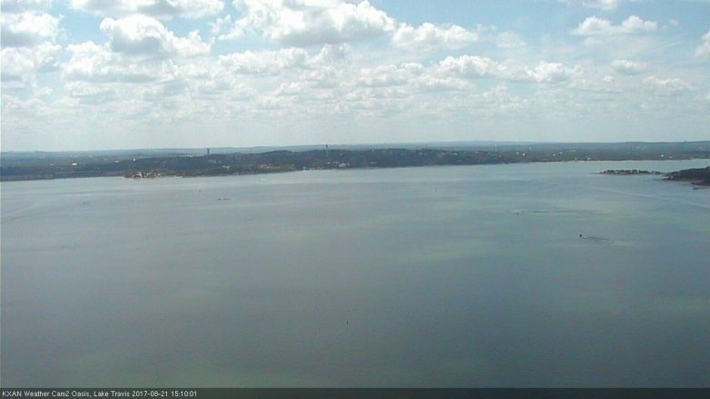 Lake Travis webcam, August 21, 2017 2:15 PM CT