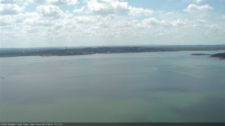Lake Travis webcam, August 21, 2017 2:35 PM CT