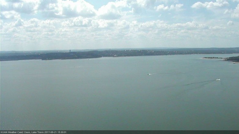 Lake Travis webcam, August 21, 2017 2:50 PM CT