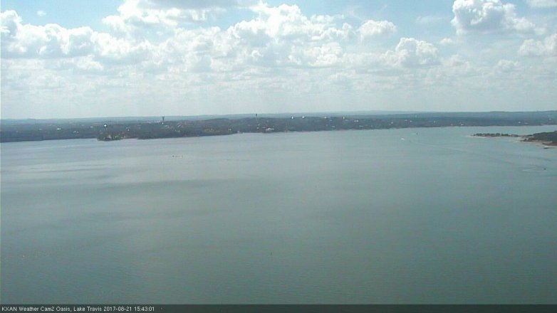 Lake Travis webcam, August 21, 2017 3:05 PM CT