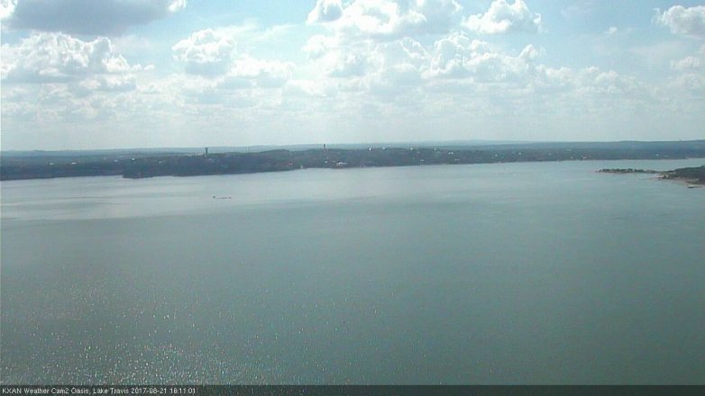 Lake Travis webcam, August 21, 2017 3:20 PM CT