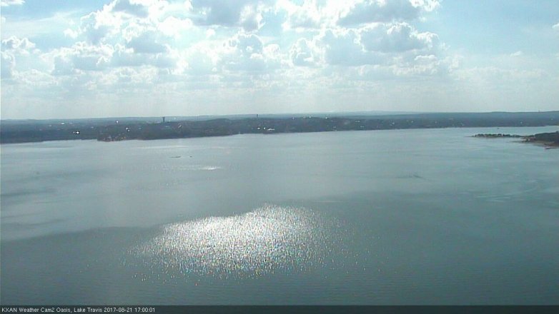 Lake Travis webcam, August 21, 2017 4:05 PM CT