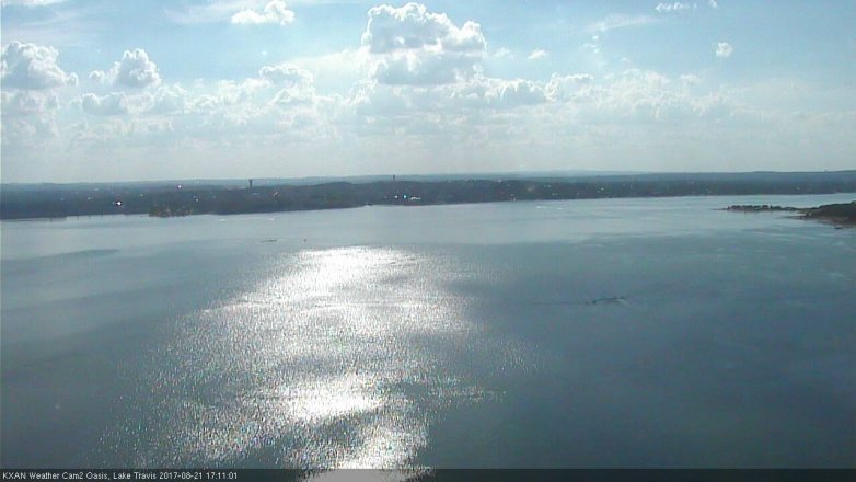 Lake Travis webcam, August 21, 2017 4:25 PM CT