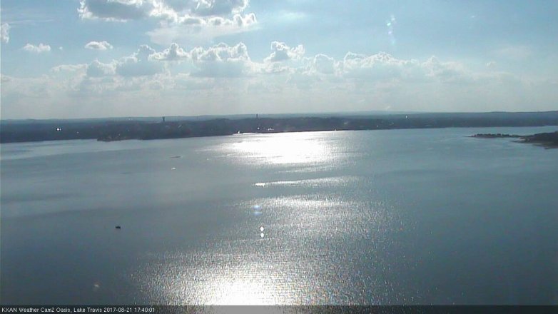 Lake Travis webcam, August 21, 2017 4:45 PM CT