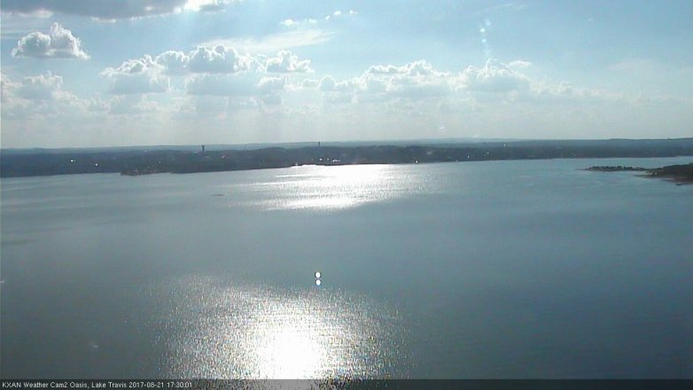 Lake Travis webcam, August 21, 2017 4:50 PM CT