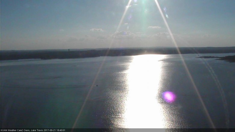 Lake Travis webcam, August 21, 2017 5:50 PM CT