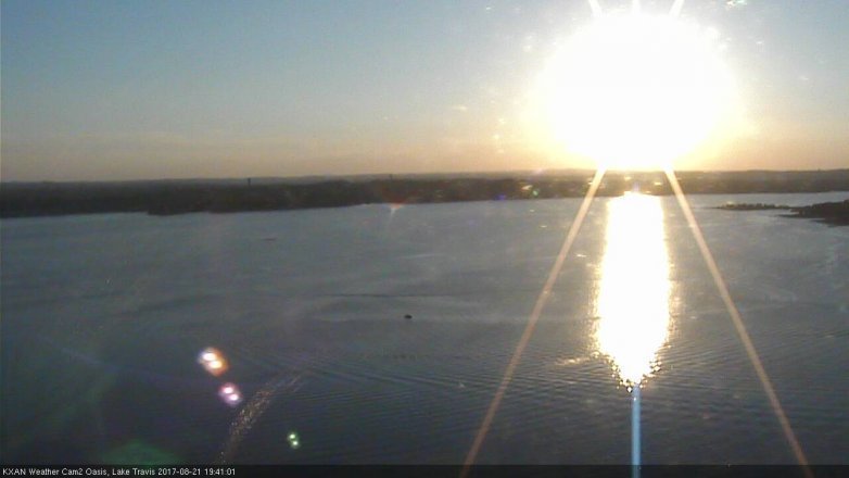 Lake Travis webcam, August 21, 2017 6:55 PM CT
