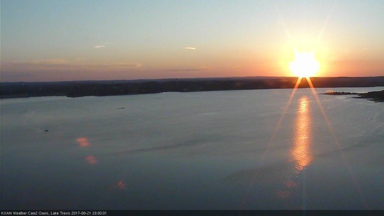 Lake Travis webcam, August 21, 2017 7:05 PM CT