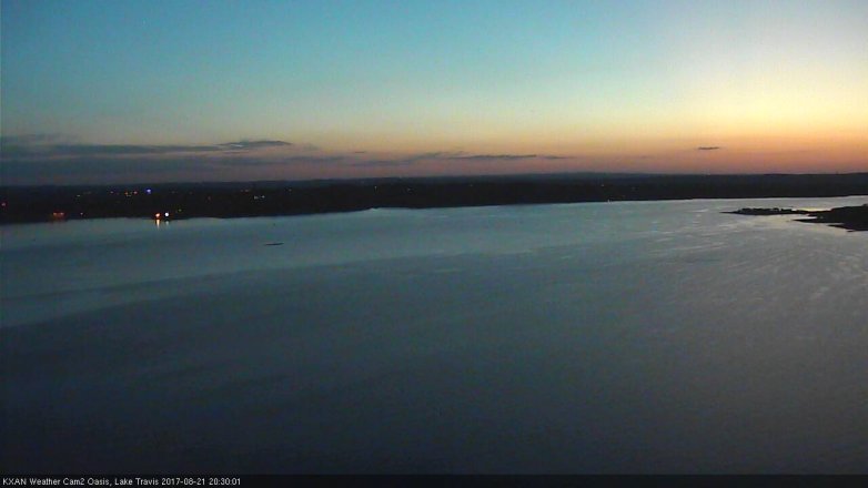 Lake Travis webcam, August 21, 2017 7:45 PM CT