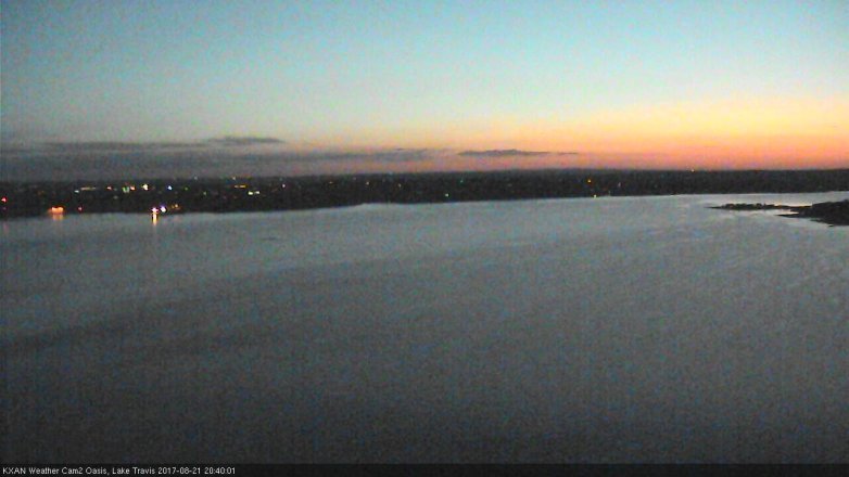 Lake Travis webcam, August 21, 2017 8:10 PM CT