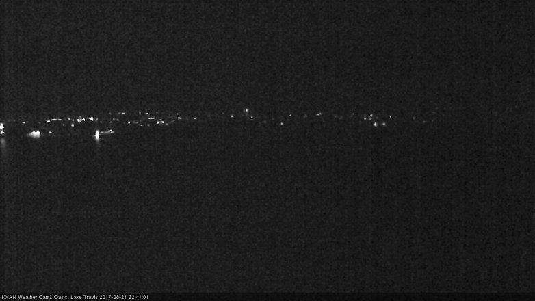 Lake Travis webcam, August 21, 2017 10:05 PM CT