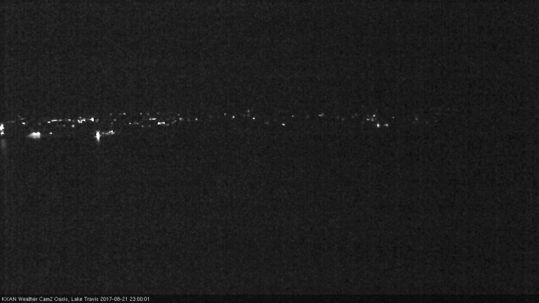 Lake Travis webcam, August 21, 2017 10:10 PM CT
