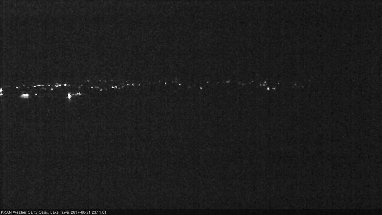 Lake Travis webcam, August 21, 2017 10:15 PM CT