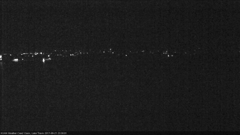 Lake Travis webcam, August 21, 2017 10:40 PM CT
