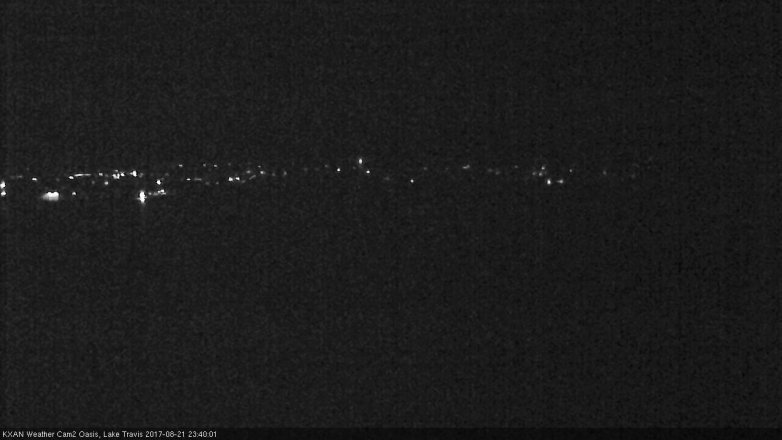 Lake Travis webcam, August 21, 2017 10:45 PM CT