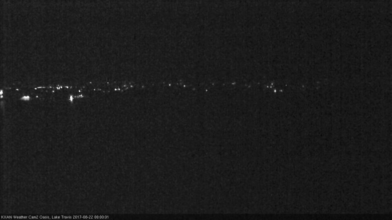 Lake Travis webcam, August 21, 2017 11:05 PM CT