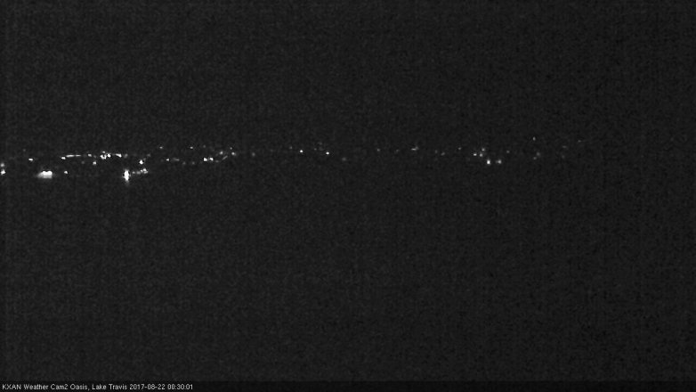 Lake Travis webcam, August 21, 2017 11:50 PM CT