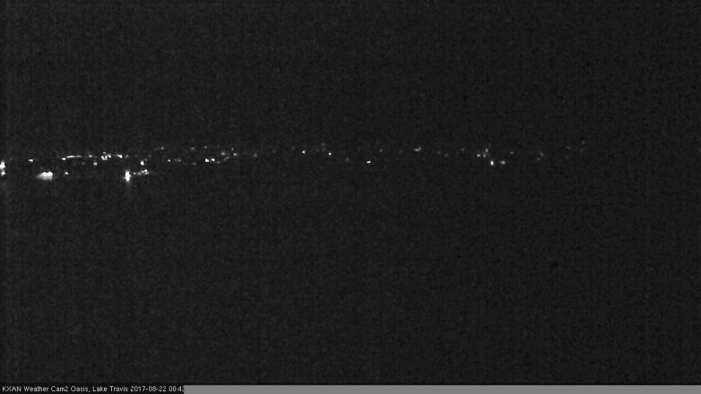 Lake Travis webcam, August 21, 2017 11:55 PM CT