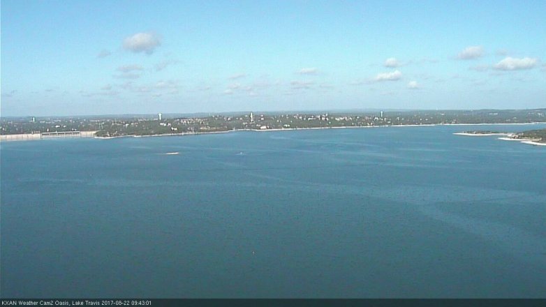 Lake Travis webcam, August 22, 2017 9:00 AM CT