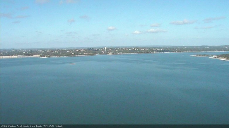 Lake Travis webcam, August 22, 2017 9:10 AM CT