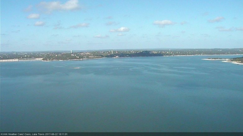 Lake Travis webcam, August 22, 2017 9:35 AM CT