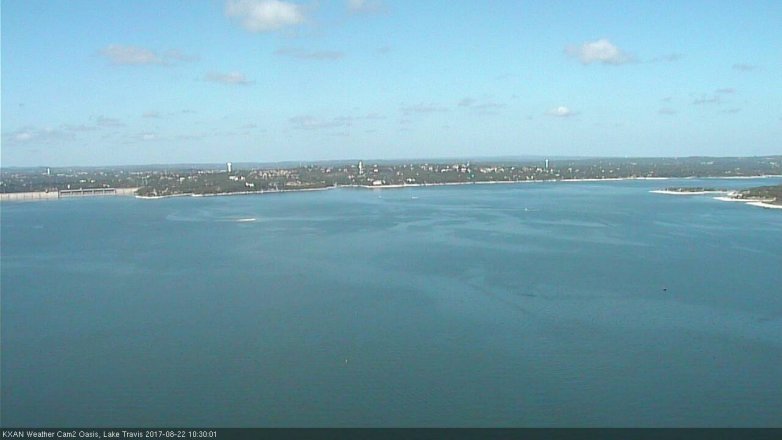 Lake Travis webcam, August 22, 2017 9:40 AM CT