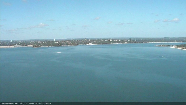Lake Travis webcam, August 22, 2017 9:45 AM CT