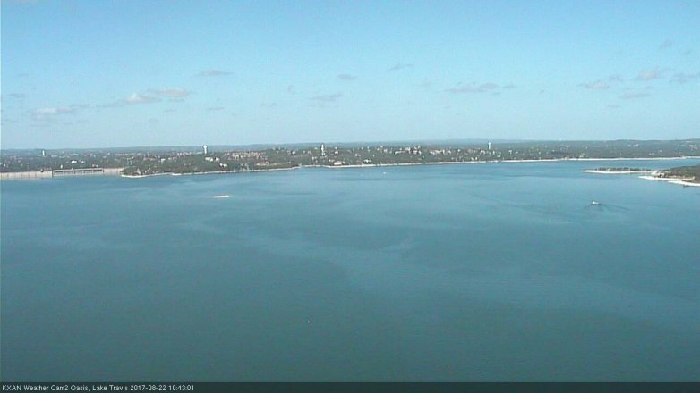 Lake Travis webcam, August 22, 2017 10:00 AM CT