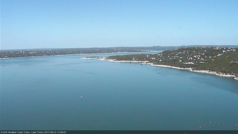 Lake Travis webcam, August 22, 2017 11:20 AM CT