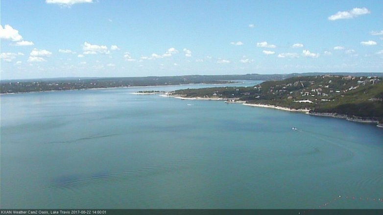 Lake Travis webcam, August 22, 2017 1:20 PM CT