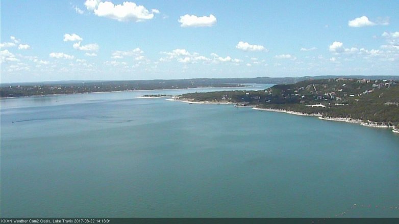 Lake Travis webcam, August 22, 2017 1:40 PM CT