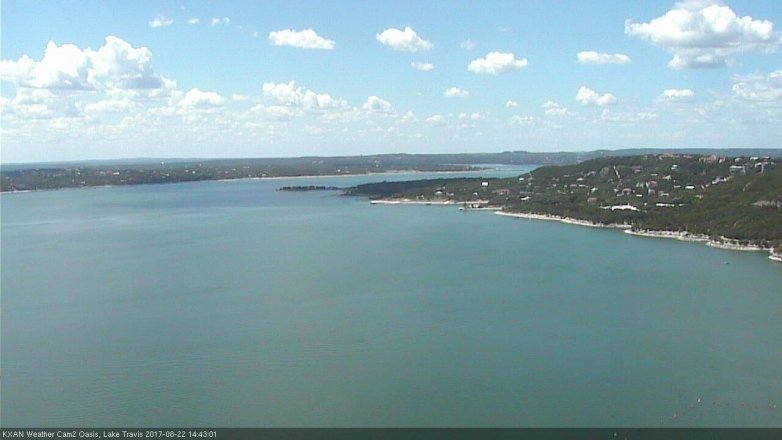 Lake Travis webcam, August 22, 2017 2:00 PM CT
