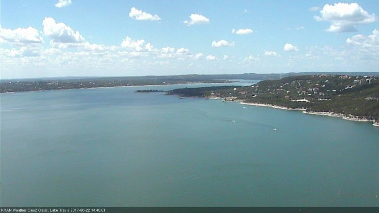 Lake Travis webcam, August 22, 2017 2:05 PM CT