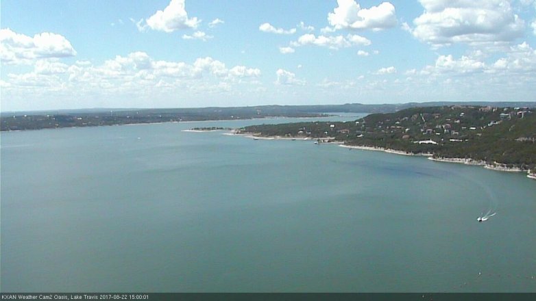 Lake Travis webcam, August 22, 2017 2:10 PM CT