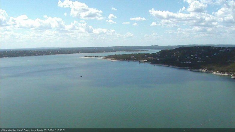 Lake Travis webcam, August 22, 2017 2:35 PM CT