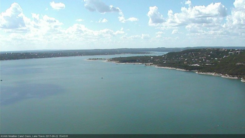 Lake Travis webcam, August 22, 2017 3:10 PM CT