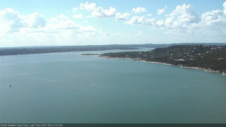 Lake Travis webcam, August 22, 2017 3:15 PM CT